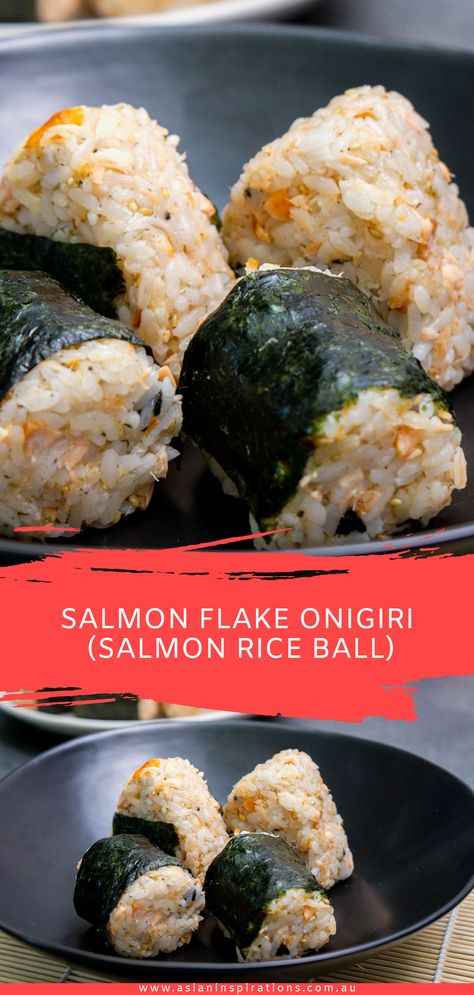 Salmon Onigiri Recipe, Onigiri Salmon, Salmon Mayo, Salmon Onigiri, Japanese Rice Balls, Rice Salmon, Onigiri Recipe, Onigiri Rice, Salmon Rice