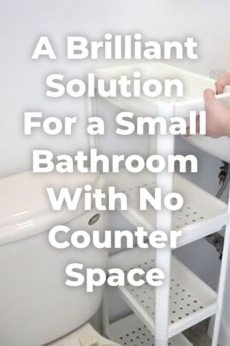 We just moved into a new apartment & our bathroom is tiny and oddly laid out with no counter space & no vanity... We had some existing shelves hung - but as you… No Vanity, Pedestal Sink Storage, Old House Decorating, Diy Shelving, Ikea Desk Hack, Diy Space Saving, Rooms Inspiration, Cheap Farmhouse, Decor Makeover