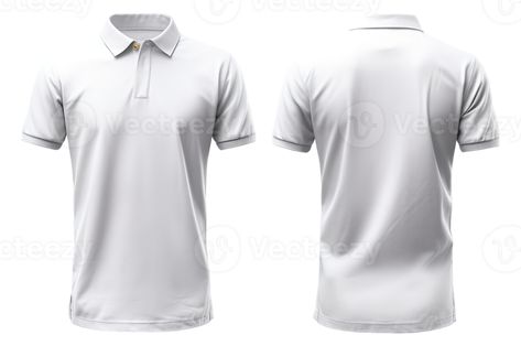 White Polo Shirt, T Shirt Mockup, Polo T Shirt, White Polo, Tshirt Mockup, Free Vectors, Shirt Mockup, Plain White, Mockup Design