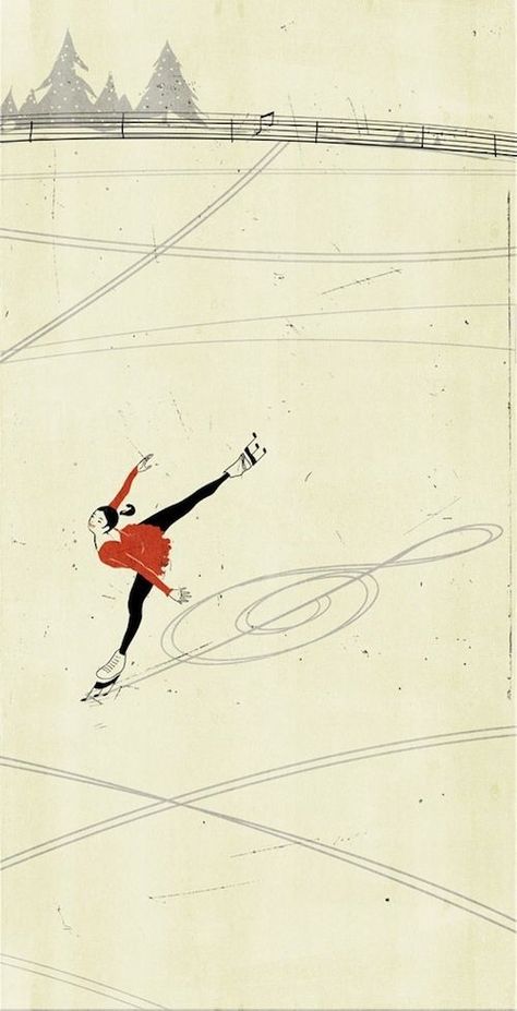 Minimalist Music, Graphisches Design, Music Illustration, Ice Skaters, Musical Art, 로고 디자인, Ice Skating, Figure Skating, Music Art