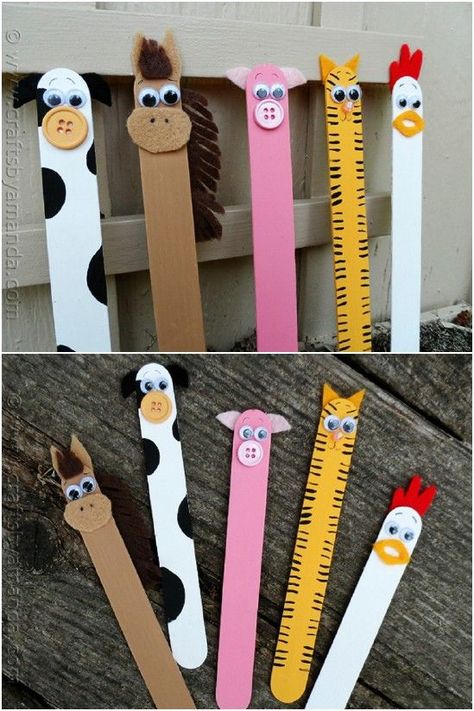 Craft Stick Barnyard Animals Diy Summer Crafts, Popsicle Crafts, Stick Art, Animal Crafts For Kids, Popsicle Stick Crafts, Barnyard Animals, Popsicle Sticks, Animal Crafts, Summer Crafts