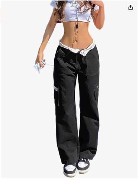 Low Waist Cargo Pants, Low Waist Cargo, Womens Cargo Trousers, Cargo Pants Baggy, Y2k Cargo Pants, Sweatpants Streetwear, Waist Cargo Pants, Cargo Hose, 90s Goth