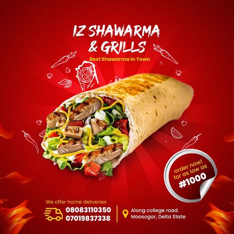 Shawarma Poster, Restaurant Flyer, Food Banner, Food Menu Design, Food Advertising, Food Graphic Design, Restaurant Menu Design, Food Poster Design, Food Ads