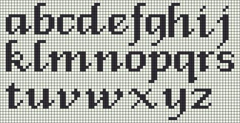 Calligraphy Hello, Hello Font, Abc Font, Crochet Letters, Graph Crochet, Cross Stitch Letters, Pixel Crochet, Tapestry Crochet Patterns, Pixel Pattern