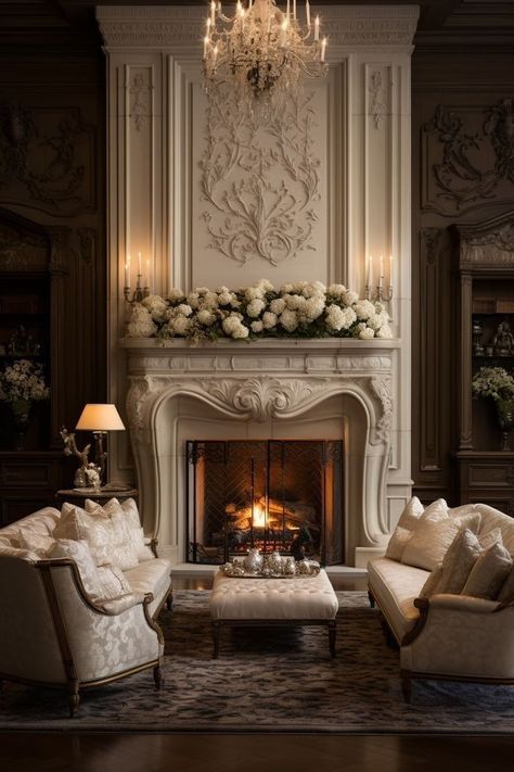 Classic Maximalist Decor, Maximalist Decor Living Room, Living Room Maximalist, Shoot Background, Townhouse Garden, French Fireplace, Maximalist Interior, Elegant Living Room Decor, House Interior Design Styles