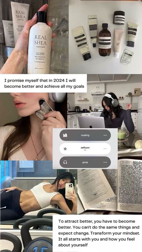 #2024 #glowupchecklist #glowup #glowupchallenge #motivation #healthyliving #healthylifestyle #aesthetic #sport #study #school Dream Motivation, Goals Motivation, Dream Vision Board, Life Vision Board, Vision Board Manifestation, Nourishing Shampoo, Vision Board Inspiration, Motivation Board, Get My Life Together