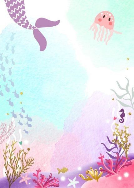 Mermaid Background, Mermaid Birthday Party Invitations, Mermaid Birthday Party Decorations, Mermaid Theme Birthday Party, Birthday Mermaid, Mermaid Wallpapers, Mermaid Invitations, Mermaid Birthday Invitations, Sea Birthday Party