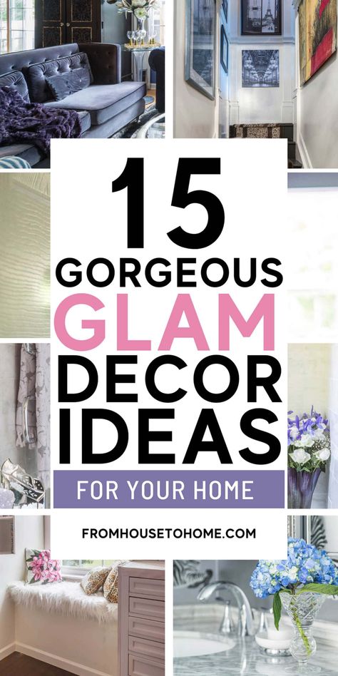 Glam Decor On A Budget, Glam Diy Home Decor, Hollywood Glam Bedroom, Glam Curtains, Hollywood Glam Decor, Glam Bathroom Decor, Living Room Ideas Luxury, Budget Diy Home Decor, Easy Glam