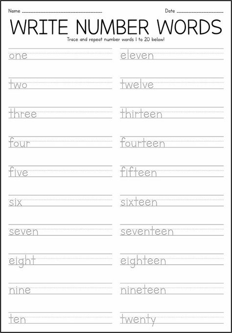 Beautiful cursive worksheets for perfecting handwriting. Try them out and bring your writing skills to the next level! Number Writing Practice 1-20, Number Tracing Worksheets 1-20 Writing Practice, Number Words Worksheets 1-20, Tracing Words Worksheets, Cursive Sentences, Handwriting Practice Free, Writing Sentences Kindergarten, Cursive Tracing, Tracing Words