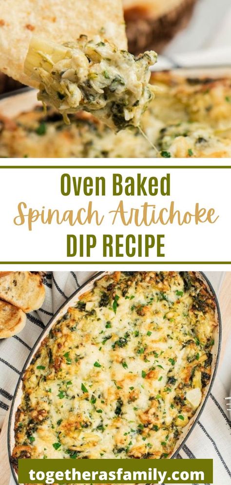 Fresh Spinach Artichoke Dip, Spinach Dip Recipe Easy, Frozen Spinach Recipes, Spinach Artichoke Recipes, Canned Artichoke, Baked Spinach Dip, Best Spinach Dip, Cheesy Spinach Artichoke Dip, Spinach Artichoke Dip Easy