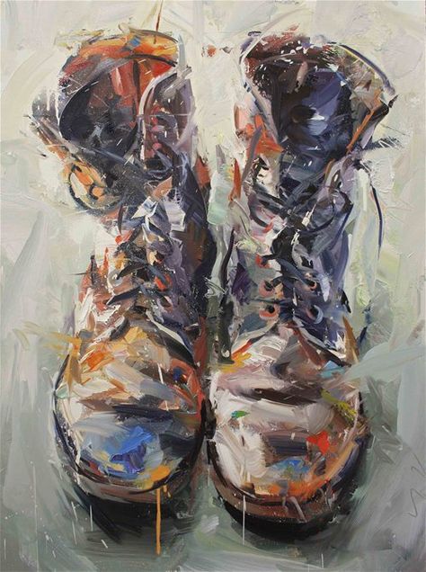 painter's boots Arte Jazz, Shoe Art, 그림 그리기, Painting Inspiration, Love Art, Amazing Art, Diamond Painting, Painting & Drawing, Art Inspo