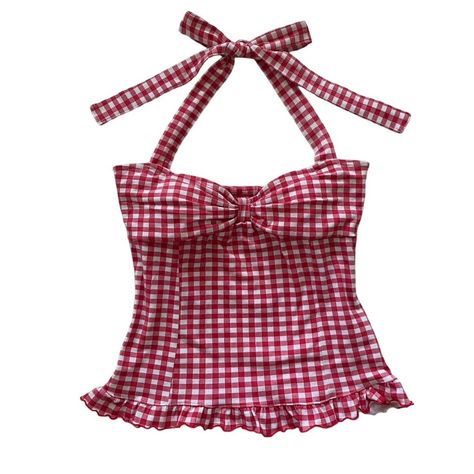 rare japanese brand “cecil mcbee” red gingham halter... - Depop Red Gingham Top, Cecil Mcbee, Pretty Summer Tops, Gingham Outfit, Gingham Top, Model Outfit, Gingham Tops, Red Gingham, Dream Clothes