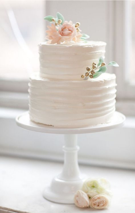 Simple Wedding Cakes Pinterest Small Wedding Cakes, Naked Cakes, Gateaux Cake, Simple Wedding Cake, White Wedding Cake, S'mores, Wedding Cake Inspiration, Cupcake Cake, Small Cake