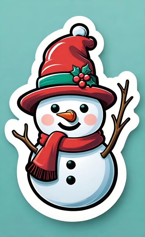 Brighten up your winter with cute snowman stickers! Perfect for decorating cards, gifts, and more. Discover our charming collection now. Snowman Sticker, Calendar December, Christmas Topper, Sticker Ideas, Cute Snowman, Cake Designs, Christmas, Gifts, Quick Saves