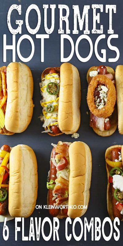 Gourmet Hot Dogs Toppings, Best Hot Dogs, Grilling Hot Dogs, Gourmet Hot Dogs, Hot Dogs Recipes, Hot Dog Toppings, Hot Dog Bar, Summer Backyard, Hot Dog Recipes