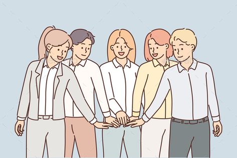 Group Businesspeople Put Their Hands Together to Cartoon Group Photo, Group Stickers, Team Work Pictures, Group Work Photos, Social Group Illustration, Best Friends Photos Drawing, Friends Group Illustration, Friends Pictures Group, Group Illustration Friends