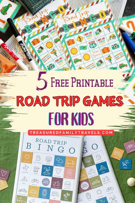 Free Printable Games for Kids: Fun Road Trip Activities! Free Road Trip Printables, Car Ride Activities, Road Trip Games For Kids, Printable Road Trip Games, Road Trip Scavenger Hunt, Road Trip Printables, Road Trip Bingo, Printable Road, Trip Games