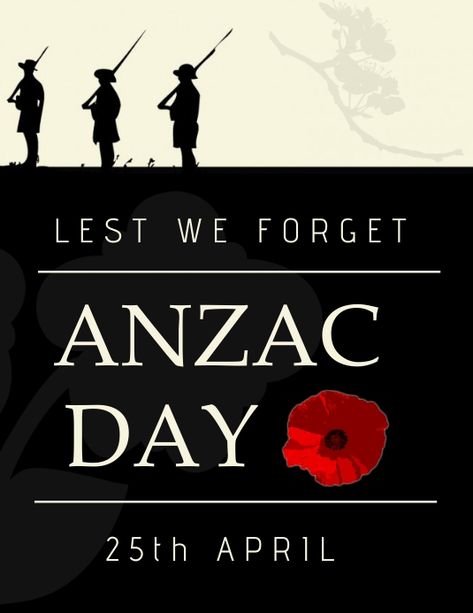 Customize this design with your video, photos and text. Easy to use online tools with thousands of stock photos, clipart and effects. Free downloads, great for printing and sharing online. Flyer (US Letter). Tags: anzac day, lest we forget, Remembrance Day , Remembrance Day Anzac Day 2024, Lest We Forget Remembrance Day, Remembrance Day Posters, Lest We Forget Anzac, New Zealand Flag, Cafe Ideas, Anzac Day, Free Poster, Poster Templates