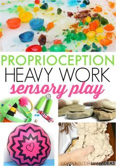 We share a lot of creative ways to encourage calming strategies, attention building techniques, and creative sensory play ideas.  These proprioception sensory activities are heavy work activities that can be used to help kids address sensory needs and challenge their proprioceptive system. Check out all of the proprioception sensory play activities that are found on ... Read More about Proprioception Sensory Activities Heavy Work Sensory, Vestibular Activities, Proprioceptive Activities, Sensory Therapy, Sensory Motor, Sensory Diet, Occupational Therapy Activities, Calming Strategies, Sensory Integration