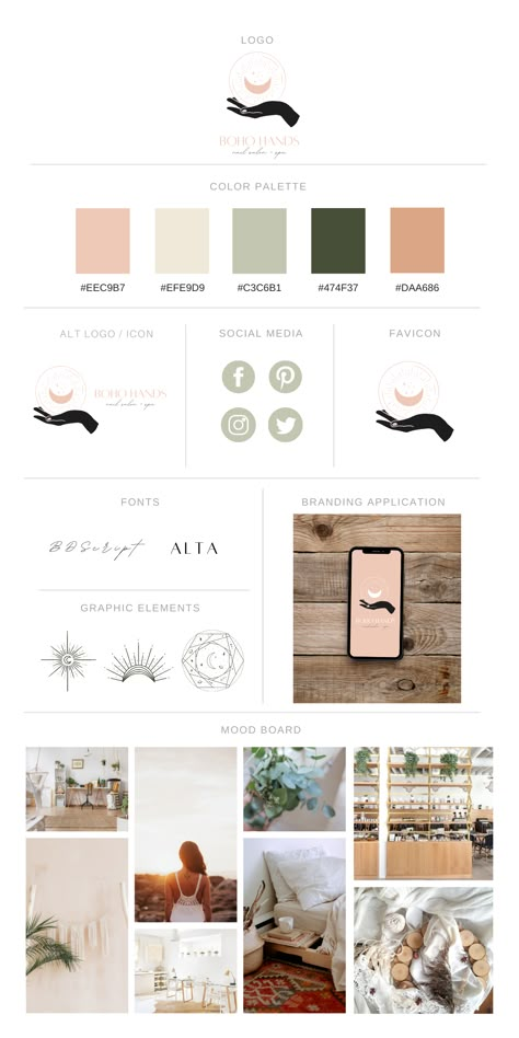 Boho Chic Branding, Boho Chic Logo, Chic Logo Design, Branding Moodboard, Spa Logo Design, Boho Branding, Nail Salon And Spa, Spa Branding, Business Branding Inspiration