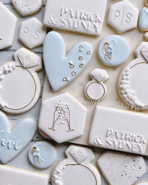 Cloud 9 Cookies Bride, Bridal Shower Cookies Simple, On Cloud 9 Cookies Bridal, Something Blue Shower Cookies, On Cloud 9 Bridal Shower Cookies, Cloud 9 Bridal Shower Cookies, White Bridal Shower Cookies, Just Married Cookies, Engagement Party Cookies Simple