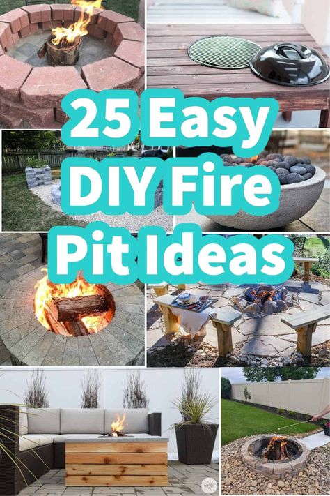 Do It Yourself Fire Pit, Diy Firepits Backyard Cheap, Easy Diy Fire Pit, Easy Outdoor Diy, Diy Fire Pit Cheap, Backyard Modern, Homemade Fire Pit, Diy Fire Pit Ideas, Paver Fire Pit