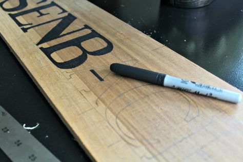 Handmade gifts don't have to take a ton of time and skill on your part, learn the secret to giving a gift that's unique and creative without the work. Writing On Wood, Salt Wash Paint Furniture, Signage Lettering, Write On Wood, Salt Wash Paint, Distressing Painted Wood, Sharpie Paint Pens, Old Cabinet Doors, Fancy Writing