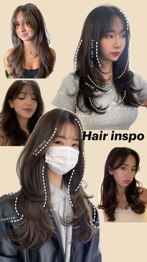 Long layered hair with wispy bangs Layered Hair With Wispy Bangs, Hair With Wispy Bangs, Layered Hair With Bangs, Red Hair Inspo, Hair Style Korea, Hair Inspiration Long, Bangs With Medium Hair, Hair Tips Video, Blonde Hair Looks