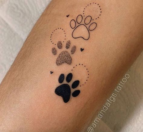 3 Dog Paws Tattoo, 3 Paws Tattoo, Dog Inspired Tattoos, Paws Tattoo, Tattoo Paw, Tattoo Pet, Pawprint Tattoo, Dog Paw Tattoo, Mommy Tattoos