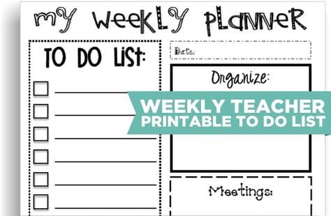 Teach Junkie: 8 Cute Teacher Printable To Do Lists Teacher To Do List, To Do List Template, Teacher Forms, Printable To Do List, To Do List Printable, To Do Lists Printable, School Supplies List, Teacher Technology, To Do Lists