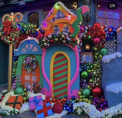 Whoville House Decorations, Christmas Floats Parade Ideas Whoville, Who Ville House, Christmas Parade Float Ideas Diy Grinch, Whoville Christmas Parade Float Ideas, Grinch’s Lair, Christmas Whoville Decorations, Whoville Christmas Parade Float, Whoville Christmas Float