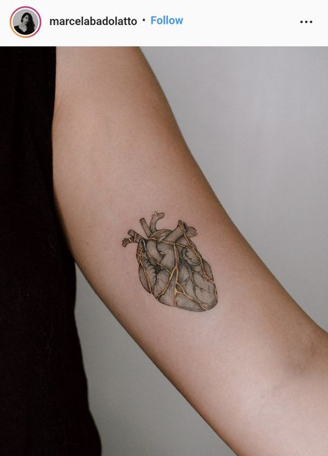 Scarred Heart Tattoo, Kitsungi Tattoo, Kintsugi Heart Tattoo, Walk In Tattoo Ideas, Kintsugi Tattoo Ideas, Heart Of Gold Tattoo, Kintsugi Heart, Kintsugi Tattoo, Empowerment Tattoo