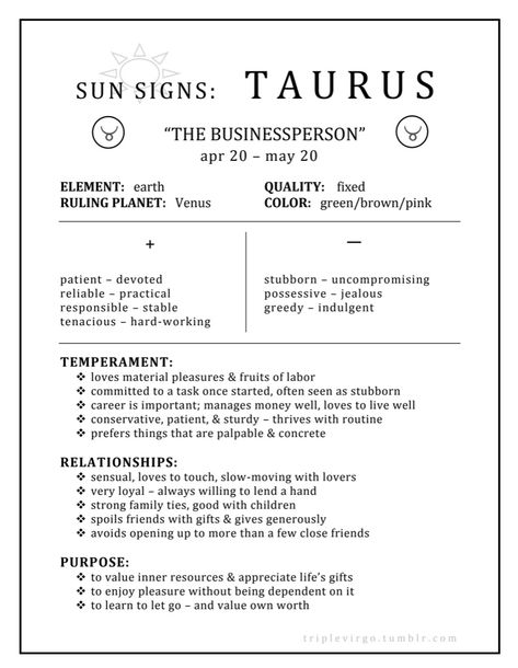 Taurus Sun Sign, Taurus Journal, Astrology For Beginners, Venus In Virgo, Sun In Taurus, Capricorn Rising, Taurus Horoscope, Astrology Meaning, Zodiac Meanings