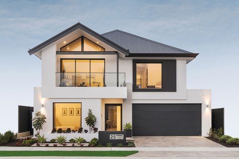 Double Storey Homes | Range of Styles & Layouts | Broadway Homes Gable House, Double Storey House, 2 Storey House Design, House Facades, House Redesign, Contemporary House Exterior, Two Storey House, Model House Plan, House Construction Plan