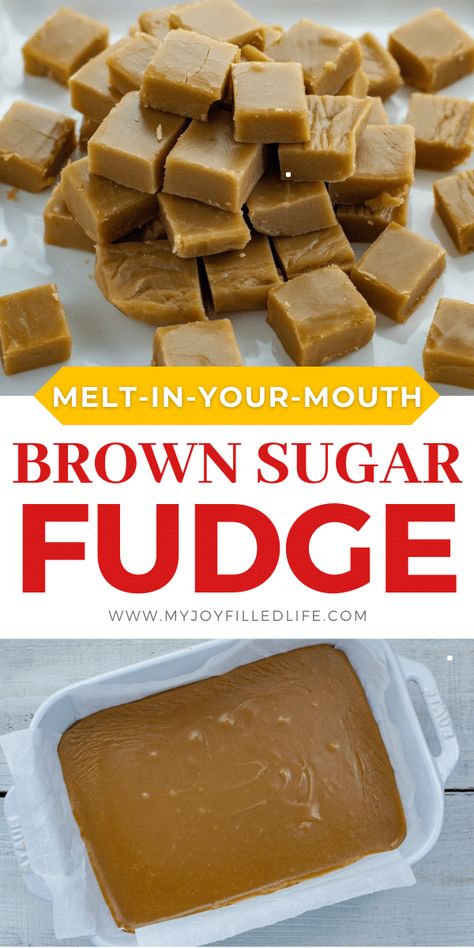 Get ready for some fudge like Grandma used to make! With just 5 ingredients, you can whip up a batch of this brown sugar fudge in no time. This recipe makes a great gift for Christmas, or any holiday or occasion. #fudge #christmastreat #brownsugarfudge Maple Fudge Recipes, Fudge Balls, Brown Sugar Fudge, Choc Fudge, Gf Snacks, Maple Fudge, Homemade Fudge Recipes, Baileys Recipes, Peanut Butter Fudge Recipe