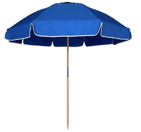 AMMSUN 7.5ft Heavy Duty HIGH Wind Beach Umbrella Commercial Grade Patio Beach Umbrella Frames with Air Vent Ash Wood Pole & Carry Bag UV 50+ Shade Umbrellas, Beach Umbrella, Pacific Blue, Patio Umbrellas, Garden Structures, Air Vent, Ash Wood, Carry Bag, Backyard Pool