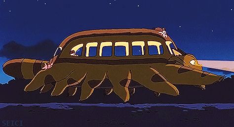 Cat Bus Totoro, All Studio Ghibli Movies, Cat Bus, Hayao Miyazaki Movies, Anime Wall Prints !!, Chihiro Y Haku, Cat Run, Scene Drawing, Studio Ghibli Movies