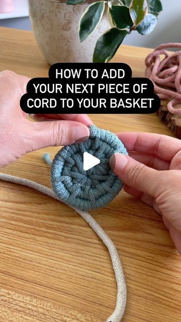 MaCREme | Fiber Artist | Macrame Tutorials on Instagram: "Adding cord is easier than you might think 😁  Comment TEACH ME for a playlist of free tutorials on how to make a coiled basket 🧺   #Basketcoiling #basketweaving #basketweave #coiledbasket #coilbasket #coiledtray #basketry #basketryart #basketmaking #basketmaker #makers #makersgonnamake #makersmovement #makersofinstagram #macramé #macramecommunity #basket #basket #basketmakersofvictoria" Basket Weaving Diy, Coiled Fabric Basket, Macrame Tutorials, Coiled Baskets, Fabric Basket, Fiber Artist, Macrame Tutorial, Fabric Baskets, Rag Rug