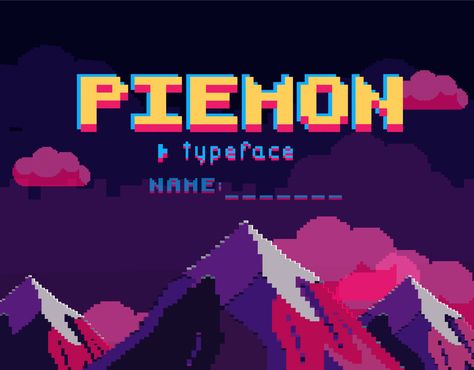 PIEMON TYPEFACE on Behance Game Font, Design Typography, 8 Bit, Graphic Design Typography, Creative Work, Typography Design, Adobe Illustrator, Illustrator, Typography