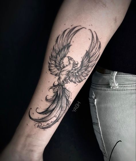 Phoenix Tattoo Design Men, Phoenix Forearm Tattoo, Phoenix And Flower Tattoo, Phoenix Tattoo Arm, Phoenix Tattoo Men, Phoenix Tattoo Sleeve, Tato Phoenix, Underarm Tattoo, Phoenix Tattoo Feminine