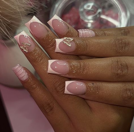 Pink Toe Nails, Junk Nails, Cute Acrylic Nail Designs, Short Square Acrylic Nails, Long Square Acrylic Nails, Unique Acrylic Nails, Pretty Nail Art, Short Acrylic Nails Designs, Pink Acrylic Nails