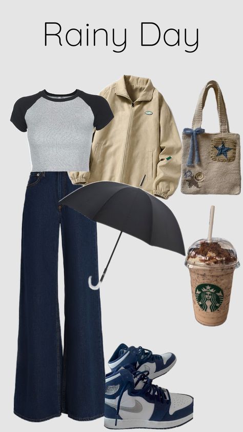 Rainy Day Rain Day Outfits, 70 Degree Weather Outfit, 60 Degree Weather Outfit, Rainy Day Outfit, Rainy Days, Rainy Day, Fashion Inspiration, Outfit Of The Day, Summer Outfits