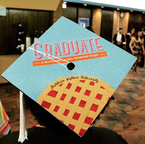 Grad Cap Ideas, Waitress Musical, Cap Ideas, Graduation Caps, Grad Cap, Graduation Cap, College Graduation, Amber, Musical