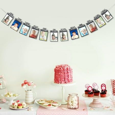 Hengzirui photo banner Black Photo Banner Retro Baby's First Birthday Bunting 12-month Photo Show Birthday Party Supply Birthday Decoration -Letters (Black) Photo Collage Ideas, 12 Month Photos, Banner Black, Baby's First Birthday, Birthday Bunting, Black Photo, Collage Ideas, Retro Baby, Photo Banner