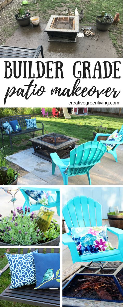 How one woman upgraded her small concrete patio on a budget! I love all these great ideas and the before and after will blow your mind! #backyardmakeover #makeover #budgetmakeover #backyard #backyardideas Small Concrete Patio, Concrete Slab Patio, Concrete Patio Makeover, Small Outdoor Patios, Concrete Patios, Small Patio Garden, Cheap Patio, Builder Grade, Budget Patio