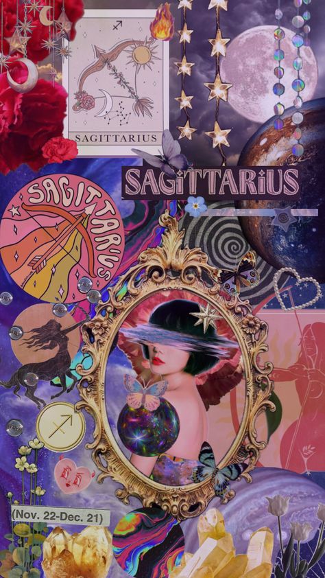 #Sagittarius #sagittariussign #astrology #wallpaper #sagittariuswallpaper Sagittarius Collage, Astrology Wallpaper, Sagittarius Wallpaper, Sagittarius Women, Sagittarius Sign, Dream Pop, Purple Wallpaper Iphone, Purple Wallpaper, I Wallpaper