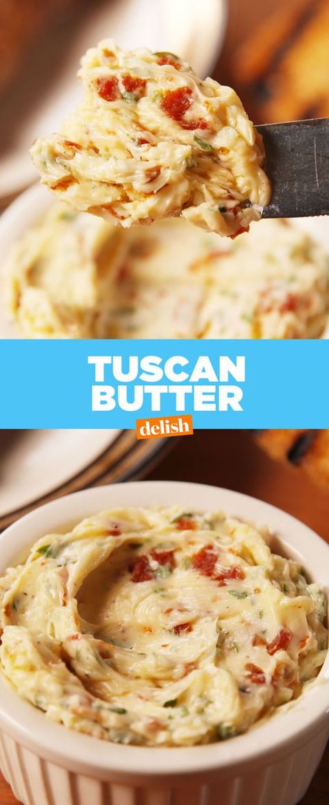 Tuscan Butter, Creamy Sauces, Flavored Butter Recipes, Butter Recipes Homemade, Flavored Butters, Compound Butter Recipe, Compound Butters, Butter Board, Steak Butter