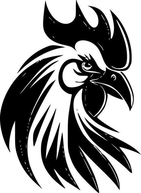 Rooster, Black and White Vector illustration Rooster Drawing, Rooster Clipart, Rooster Stencil, Rooster Vector, Rooster Images, Cool Welding Projects, Mehndi Designs Bridal Hands, Rooster Art, Environment Design