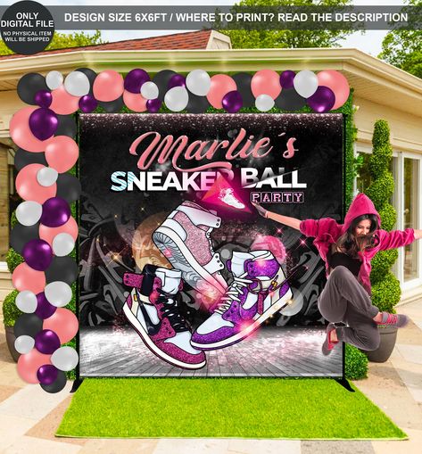 Sneaker Ball Decor, Sneakerball Party, Sneaker Ball Party, Ball Theme Birthday, Sneaker Party, School Dance Ideas, Ball Birthday Party, Teenage Birthday Party, Hip Hop Birthday