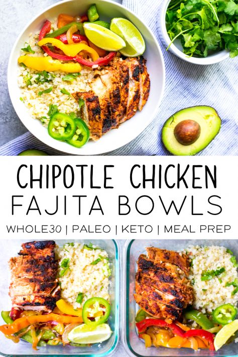 Quick And Easy Meal Prep, Chicken Fajita Bowl, Easy Meal Prep Lunches, Keto Easy, Fajita Bowls, Healthy Lunch Meal Prep, Low Carb Meal Plan, Chicken Fajita, Easy Healthy Meal Prep